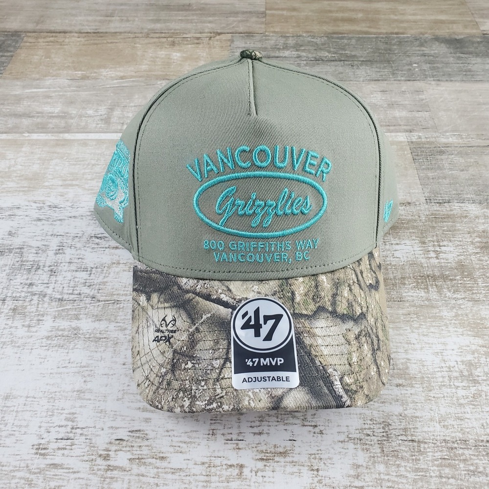 '47 Brand Vancouver Grizzlies Snapback Hat Camo Real Tree Adjustable NBA Cap